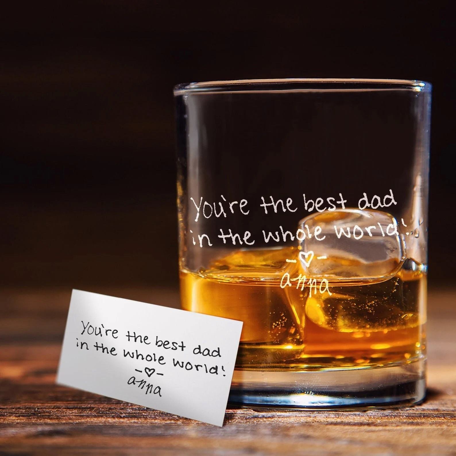 Personalized Handwritten Whiskey Glass A Secret Message in Every Sip