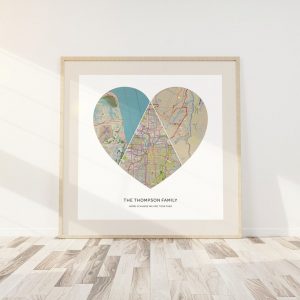 Personalized Heart Map Canvas Capture Your Cherished Memories in a Unique Artwork