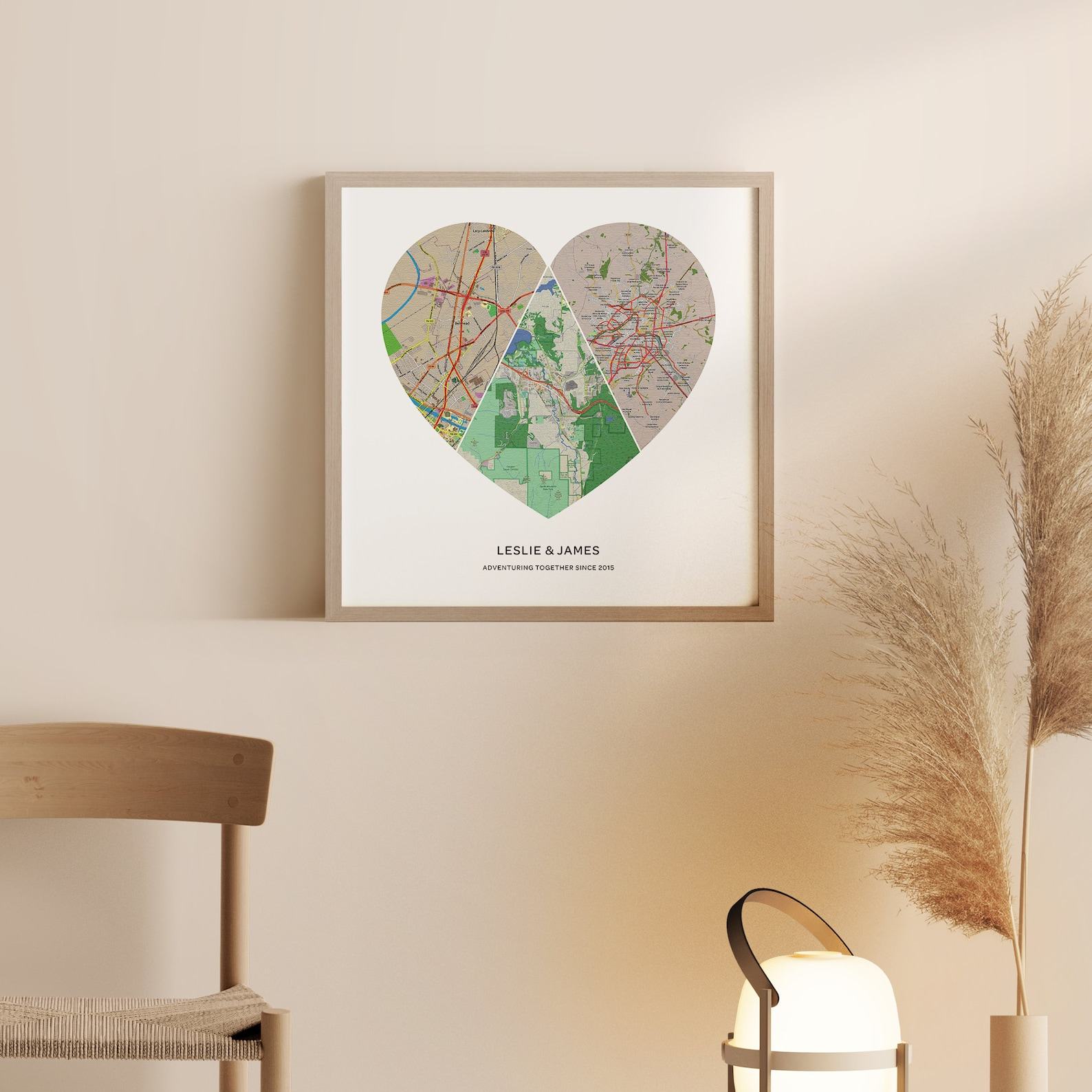 Personalized Heart Map Canvas Capture Your Cherished Memories in a Unique Artwork