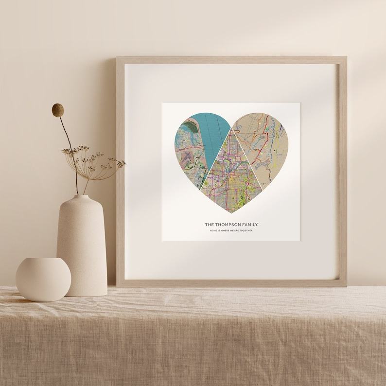 Personalized Heart Map Canvas Capture Your Cherished Memories in a Unique Artwork