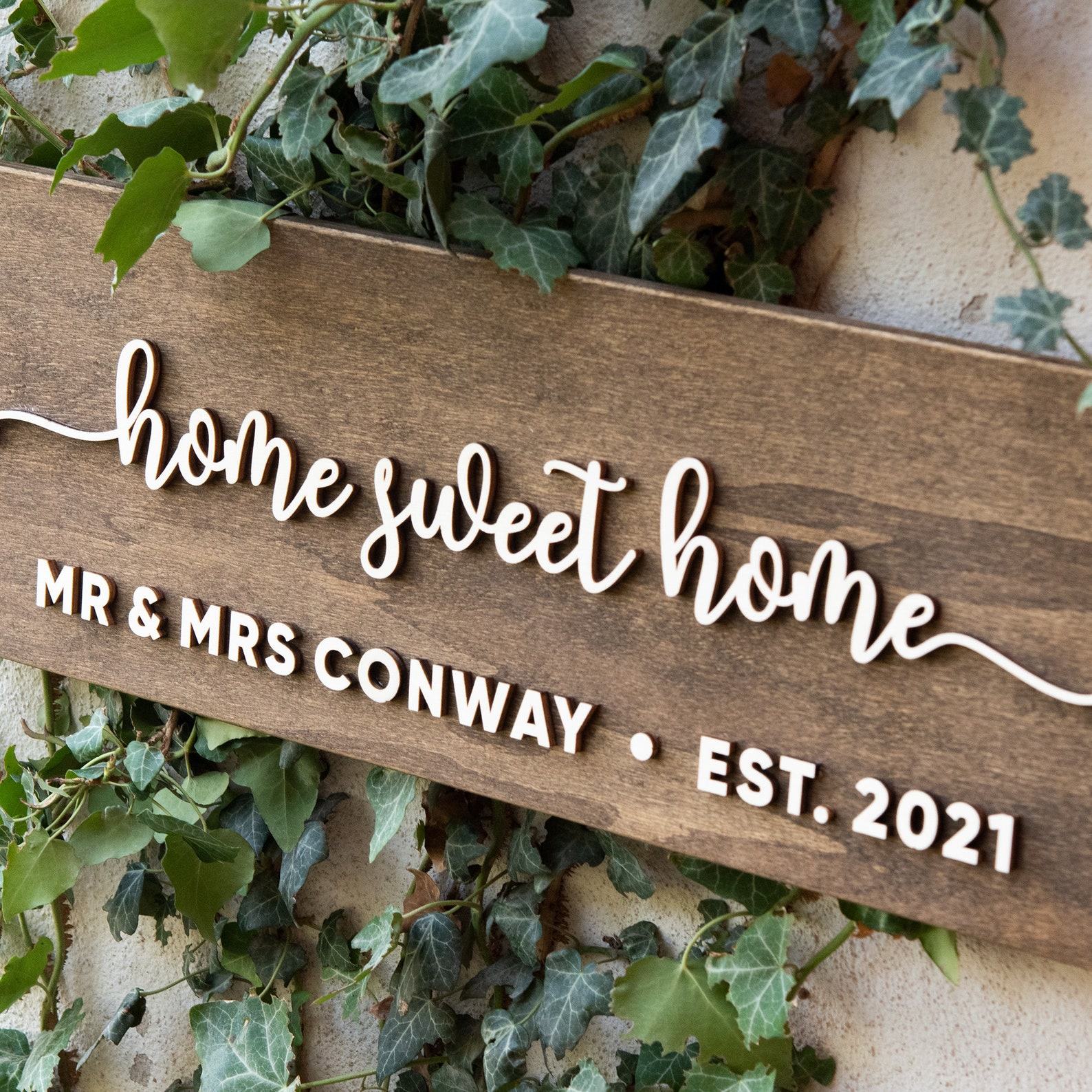 Personalized Home Sweet Home Sign A Cherished Keepsake for Your First Nest