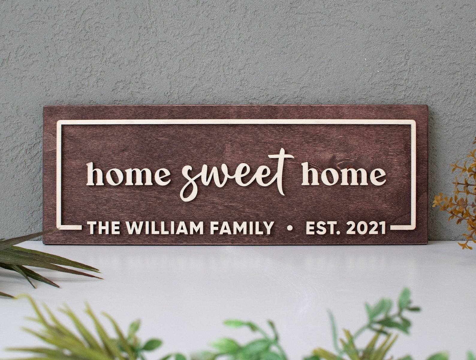 Personalized Home Sweet Home Sign A Cherished Keepsake for Your First Nest - Image 3