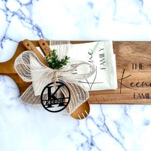 Personalized Housewarming Item Basket Celebrate New Beginnings with a Custom Engraved Cheese Board