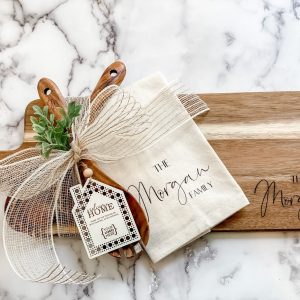 Personalized Housewarming Item Basket Celebrate New Beginnings with a Custom Engraved Cheese Board