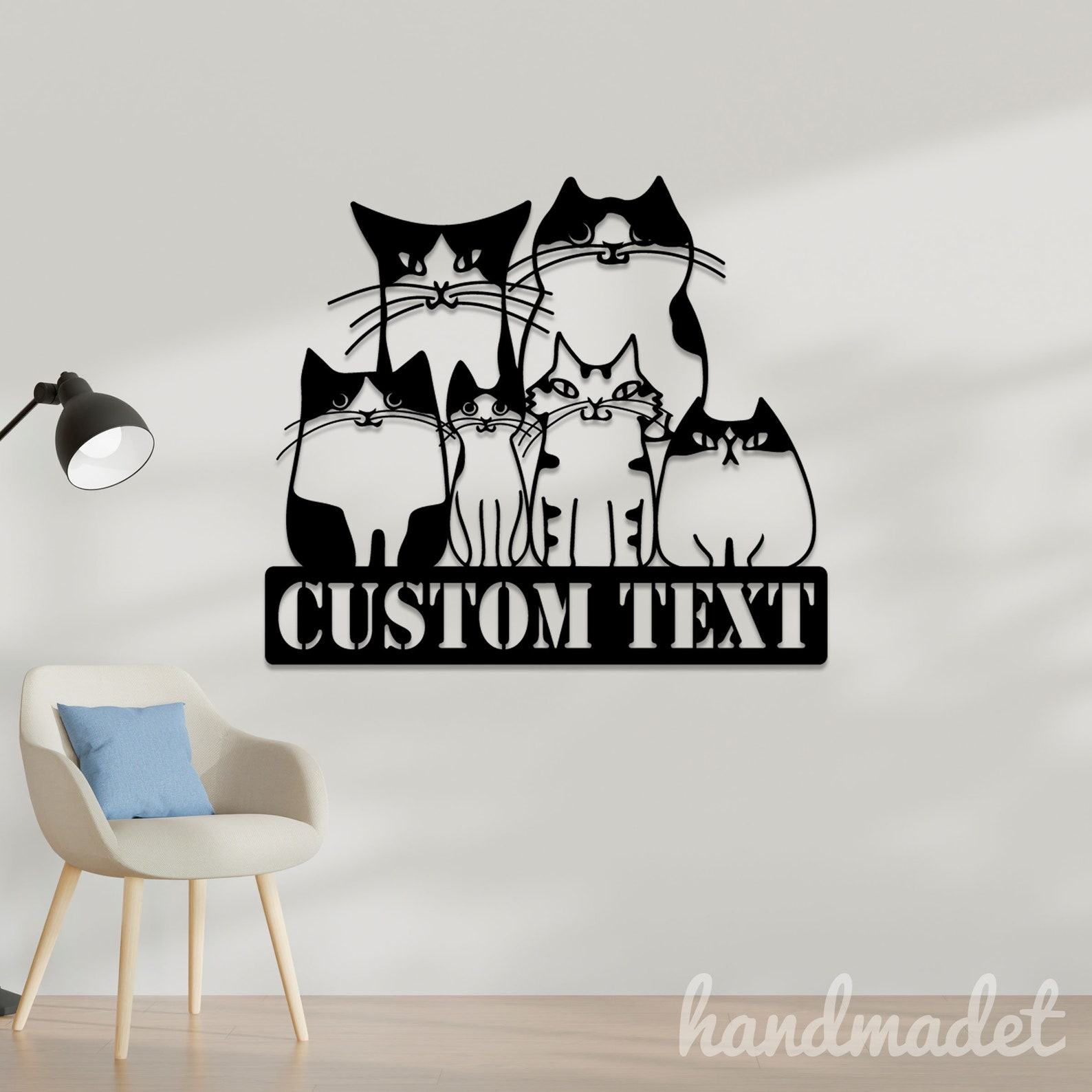 Personalized Illuminated Feline Silhouette Illuminate Your Love for Cats with Purr-fect Wall Art