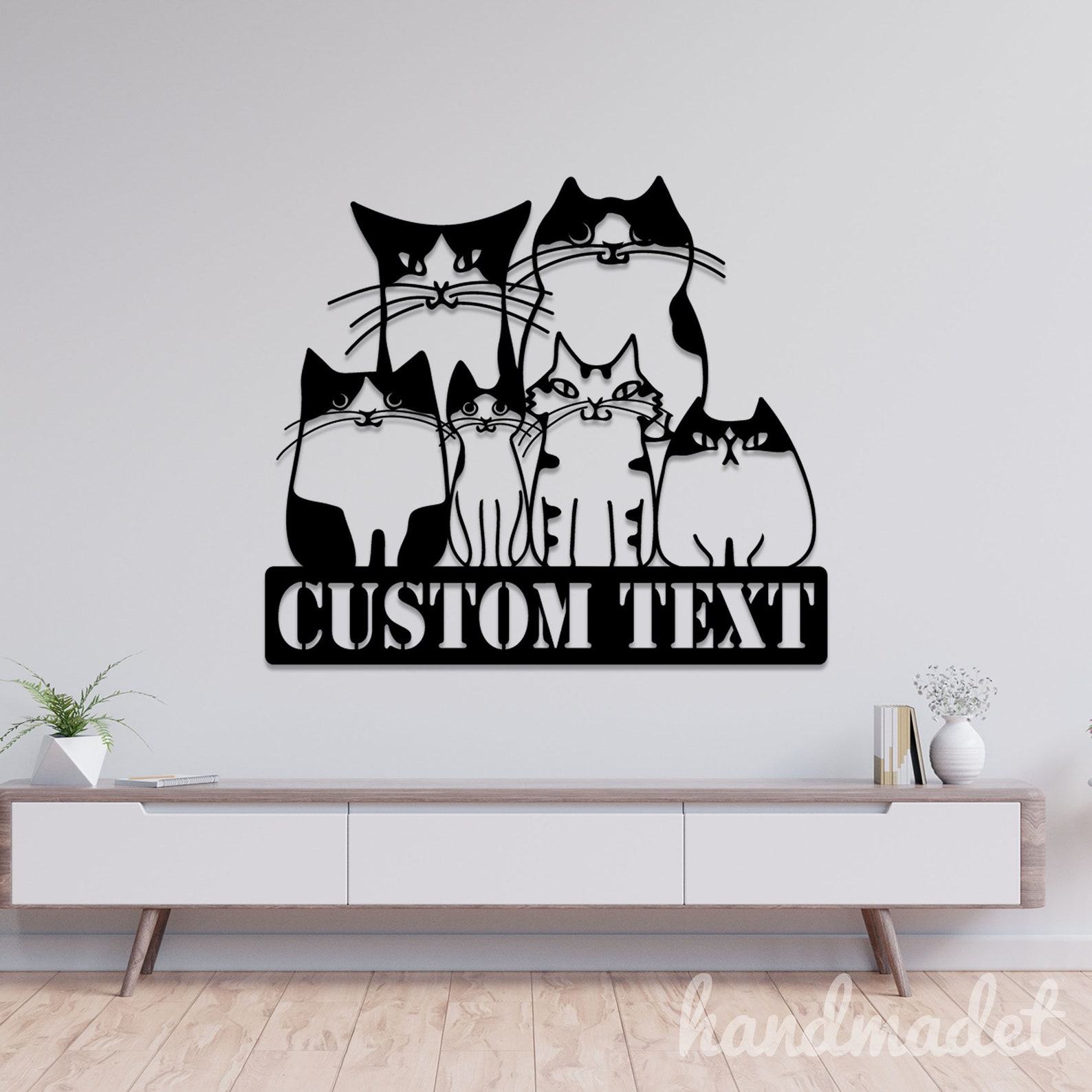 Personalized Illuminated Feline Silhouette Illuminate Your Love for Cats with Purr-fect Wall Art