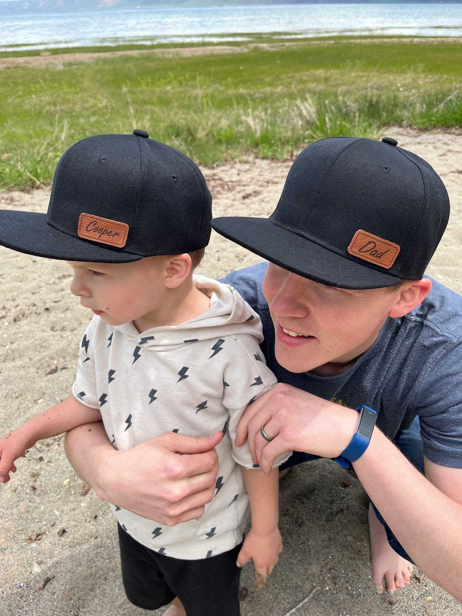 Personalized Initial and Name Hats Embroidered Leather Patch for Matching Family Style - Image 3