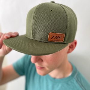 Personalized Initial and Name Hats Embroidered Leather Patch for Matching Family Style