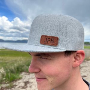 Personalized Initial and Name Hats Embroidered Leather Patch for Matching Family Style