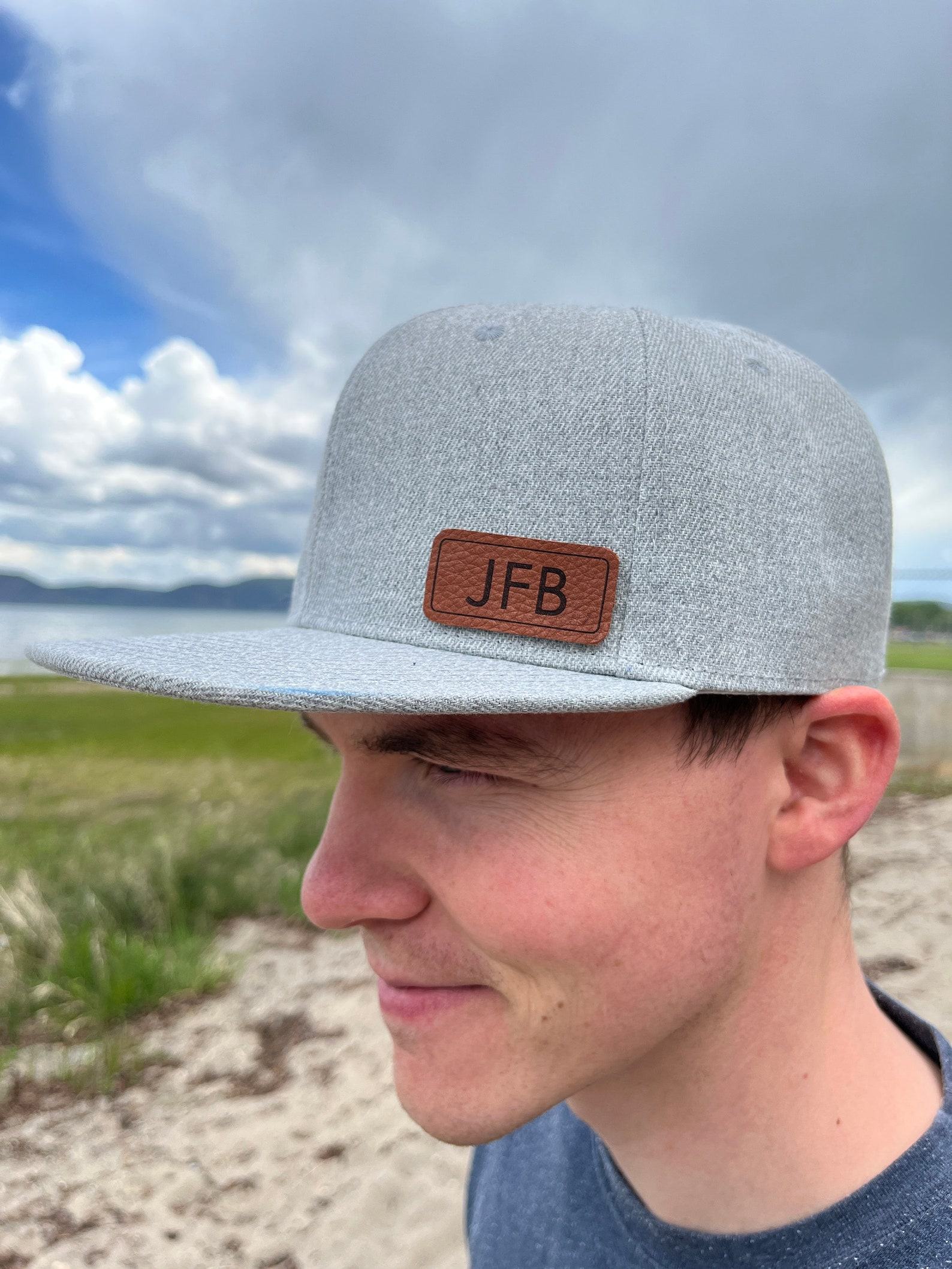Personalized Initial and Name Hats Embroidered Leather Patch for Matching Family Style - Image 5