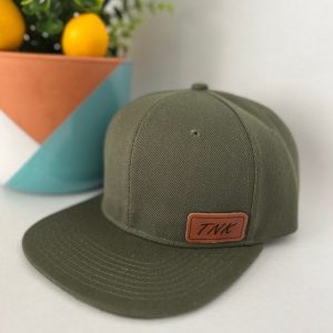 Personalized Initial and Name Hats Embroidered Leather Patch for Matching Family Style