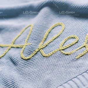 Personalized Knit Baby Blanket Embroidered with Love, Wrapped in Warmth