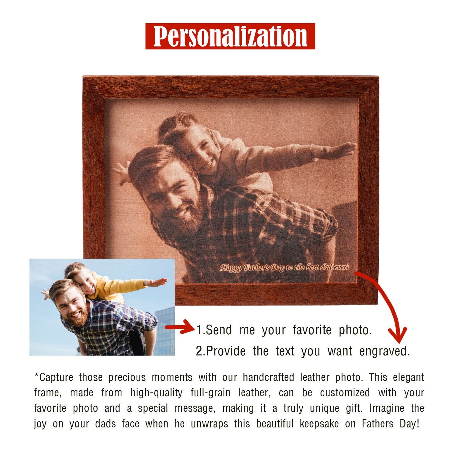 Personalized Laser Engraved Leather Photo A Timeless Father’s Day Keepsake