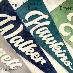 Personalized Leather and Suede Pennant Banner Create a Statement with Your Custom Word