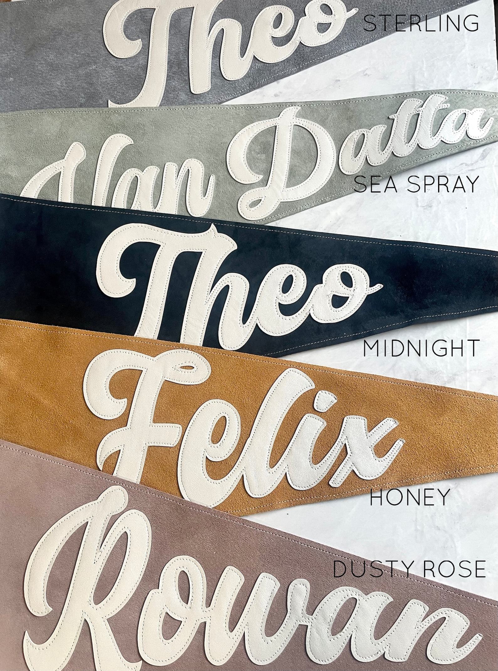 Personalized Leather and Suede Pennant Banner Create a Statement with Your Custom Word - Image 2