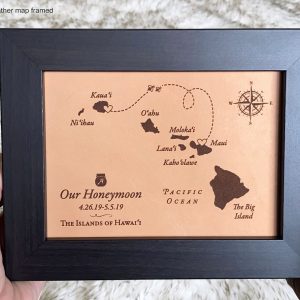 Personalized Leather Anniversary Item Capture Your Honeymoon Memories with Our Custom Map Keepsake