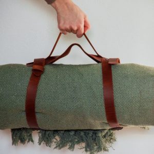 Personalized Leather Blanket Carrier Elevate Your Outdoor Adventures