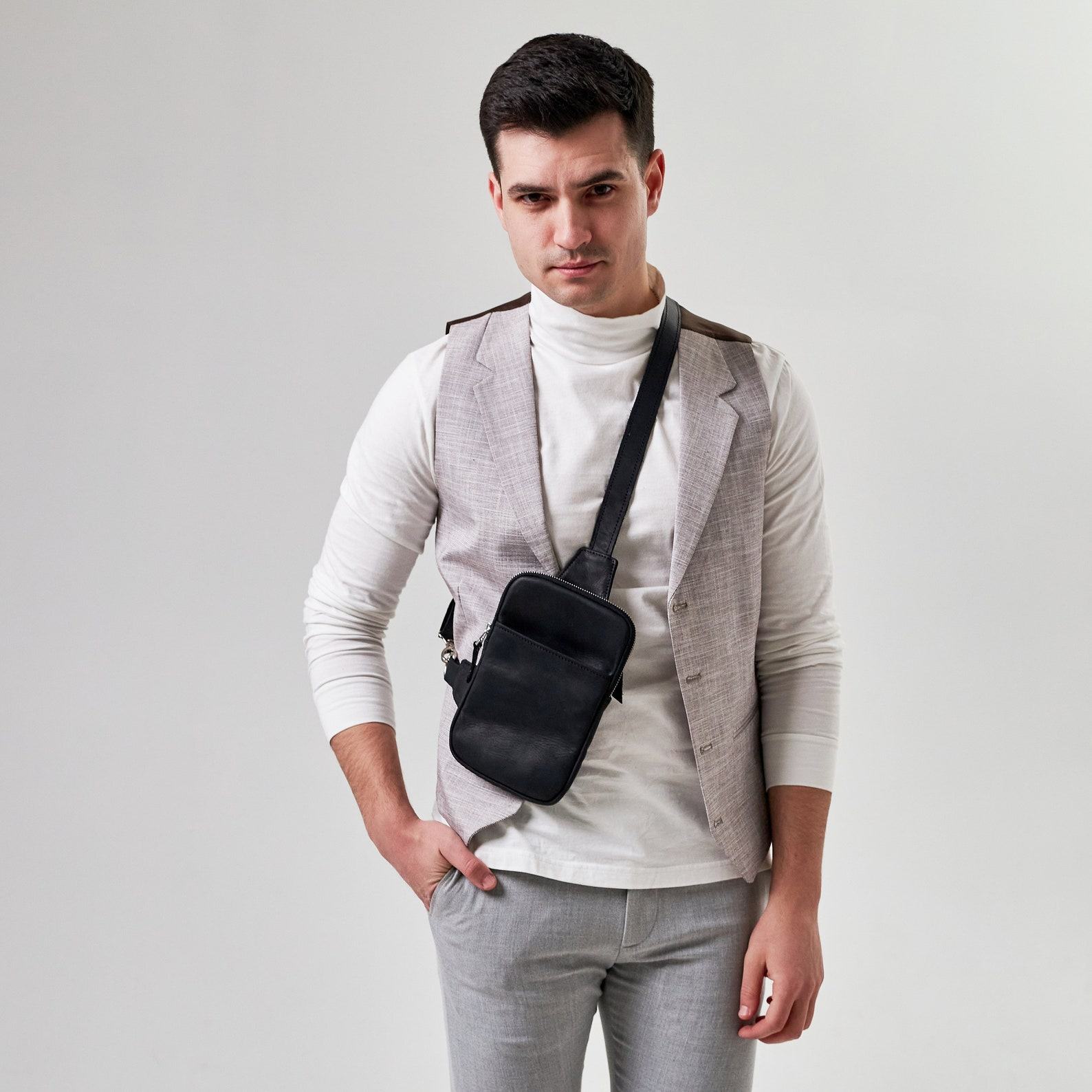 Personalized Leather Crossbody Bag The Perfect Accessory for the Modern Man
