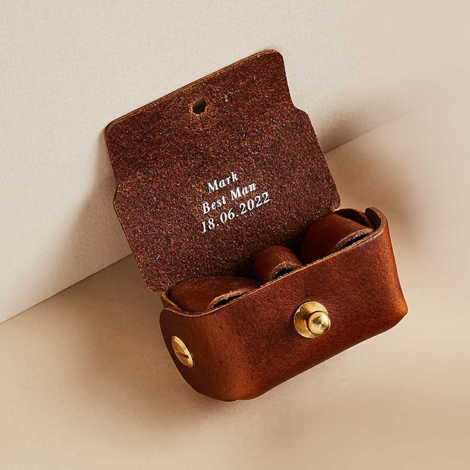 Personalized Leather Cufflink Pouch The Interesting  Father’s Day or Groomsmen Item