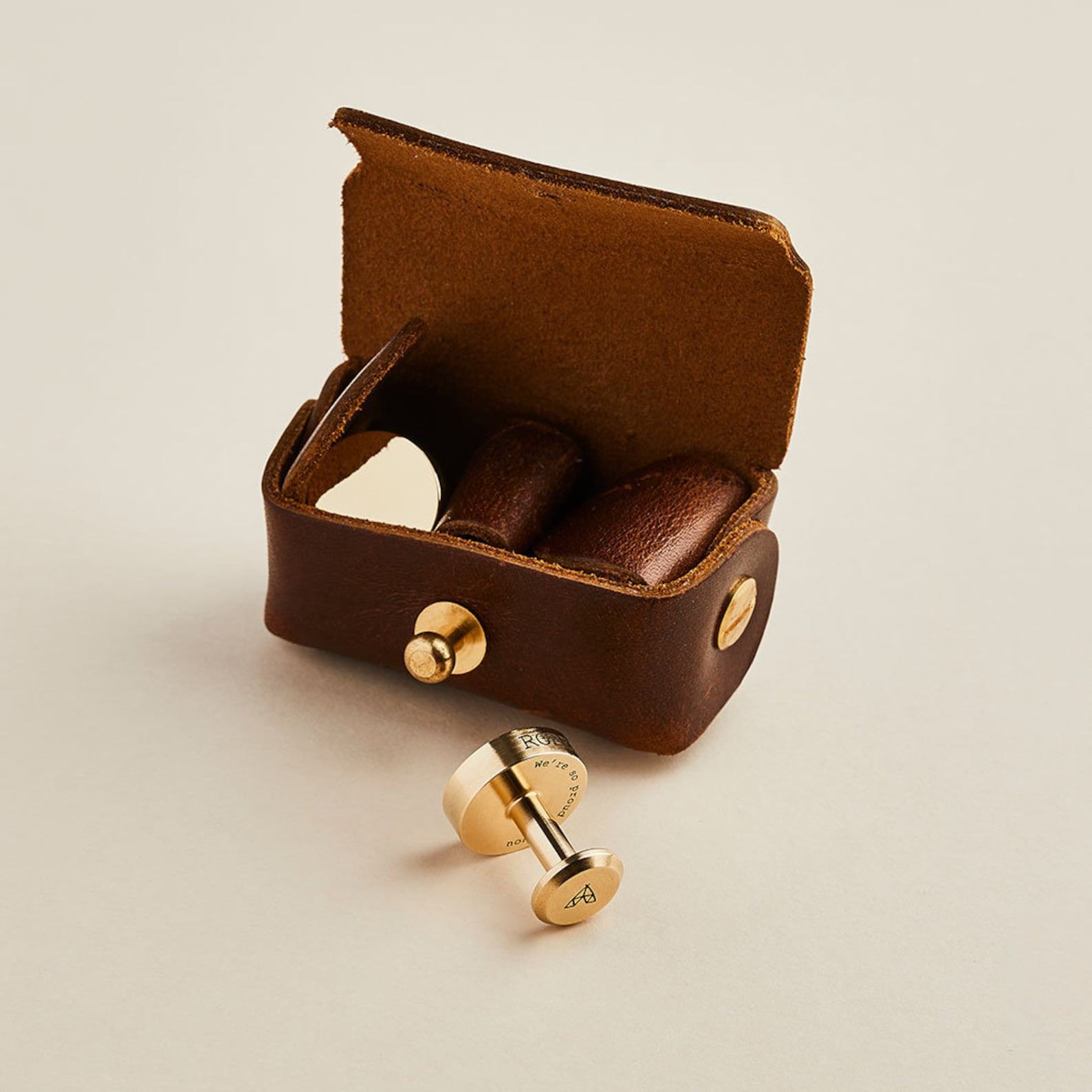 Personalized Leather Cufflink Pouch The Interesting  Father’s Day or Groomsmen Item