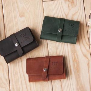 Personalized Leather Fly Fishing Wallet The Interesting  Item for Anglers