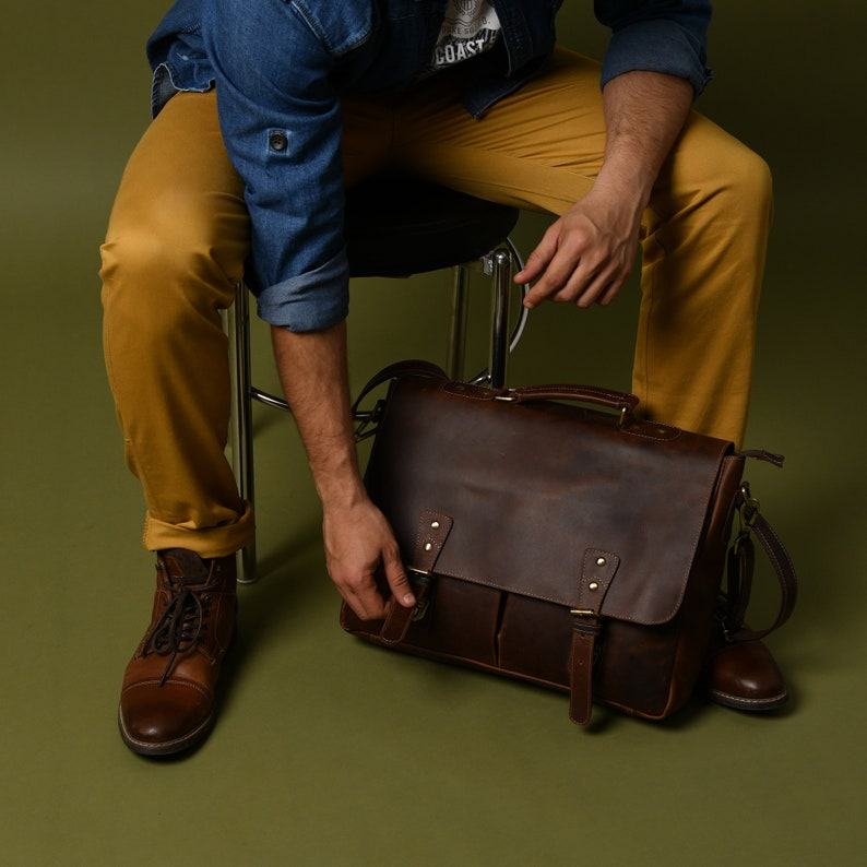 Personalized Leather Messenger Bag The Interesting  Item for Men