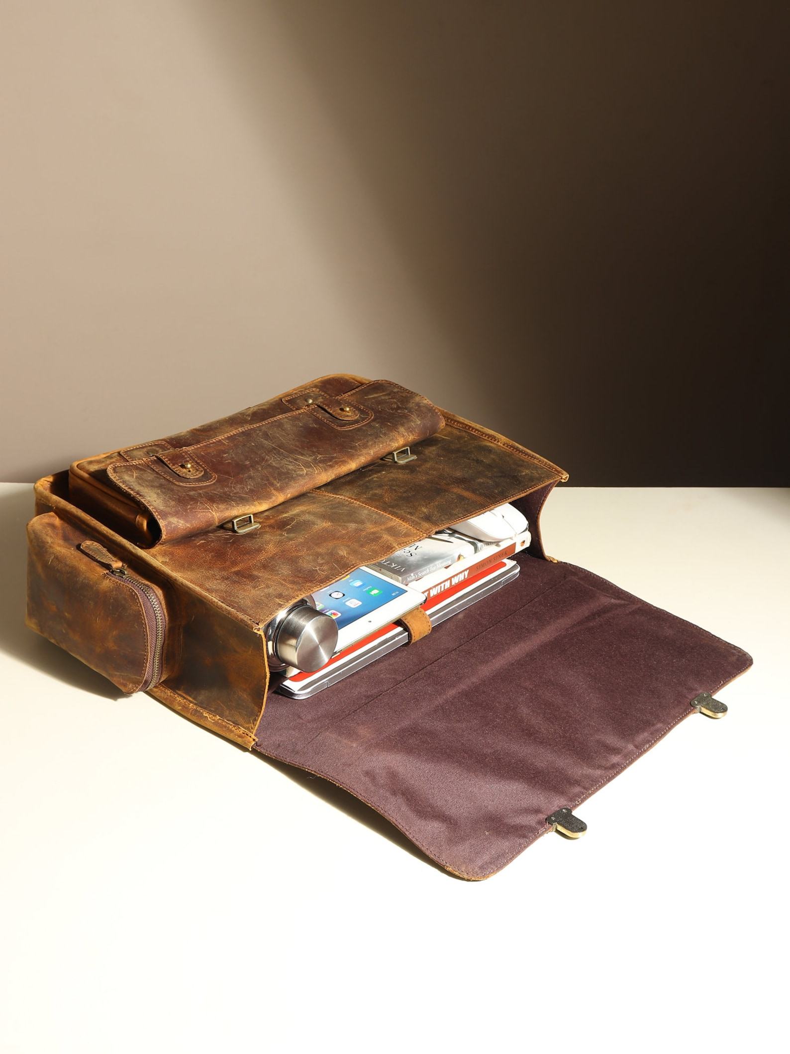 Personalized Leather Messenger Bag The Interesting Item for Men - Image 5