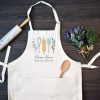 Personalized Linen Kitchen Apron Elevate Your Cooking Style with Custom Embroidered Aprons