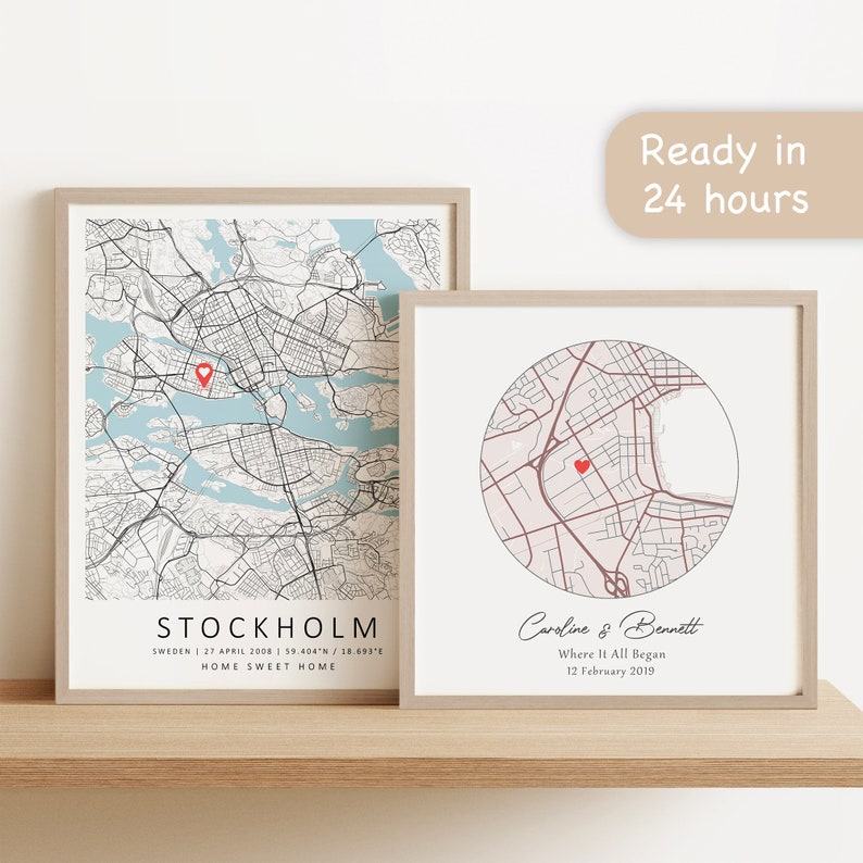 Personalized Map Our First Home | City Map Print | Anniversary or Wedding Item | Digital Download