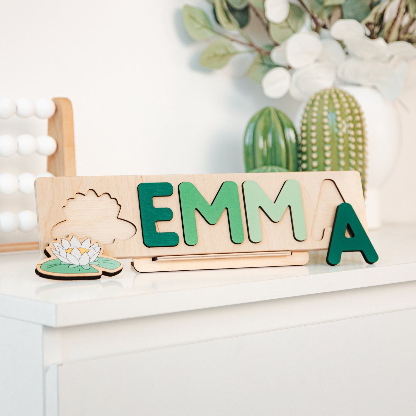 Personalized Mermaid Puzzle  Custom Name Wooden Toy for Baby Girl, 1st Birthday & Easter Present