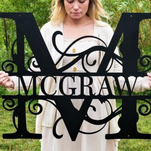 Personalized Metal Wall Art Custom Signs, Monograms, and Family Name Decor