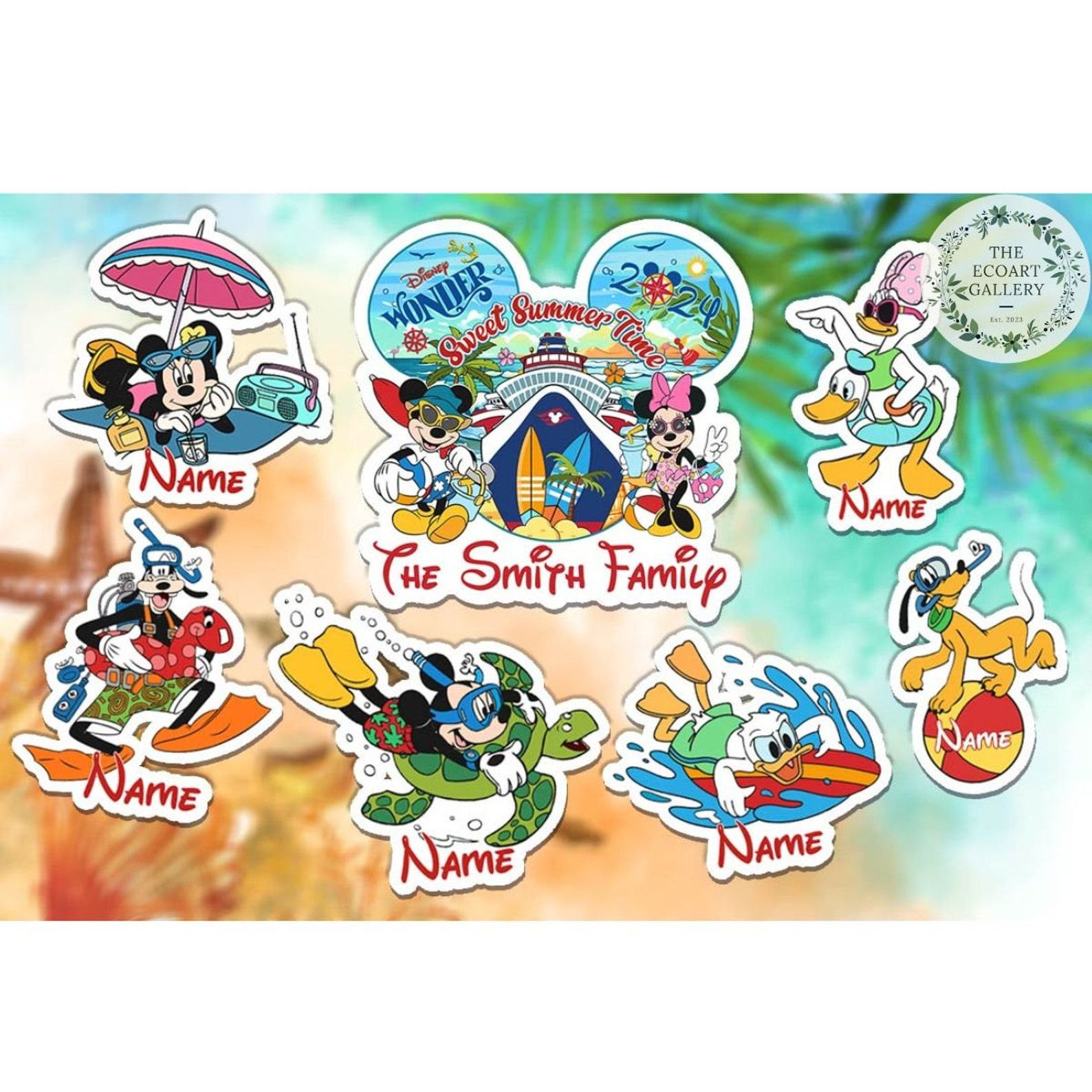 Personalized Mickey and Friends Sweet Summertime Disney Cruise Magnet Capture Your Family’s Magical Memories