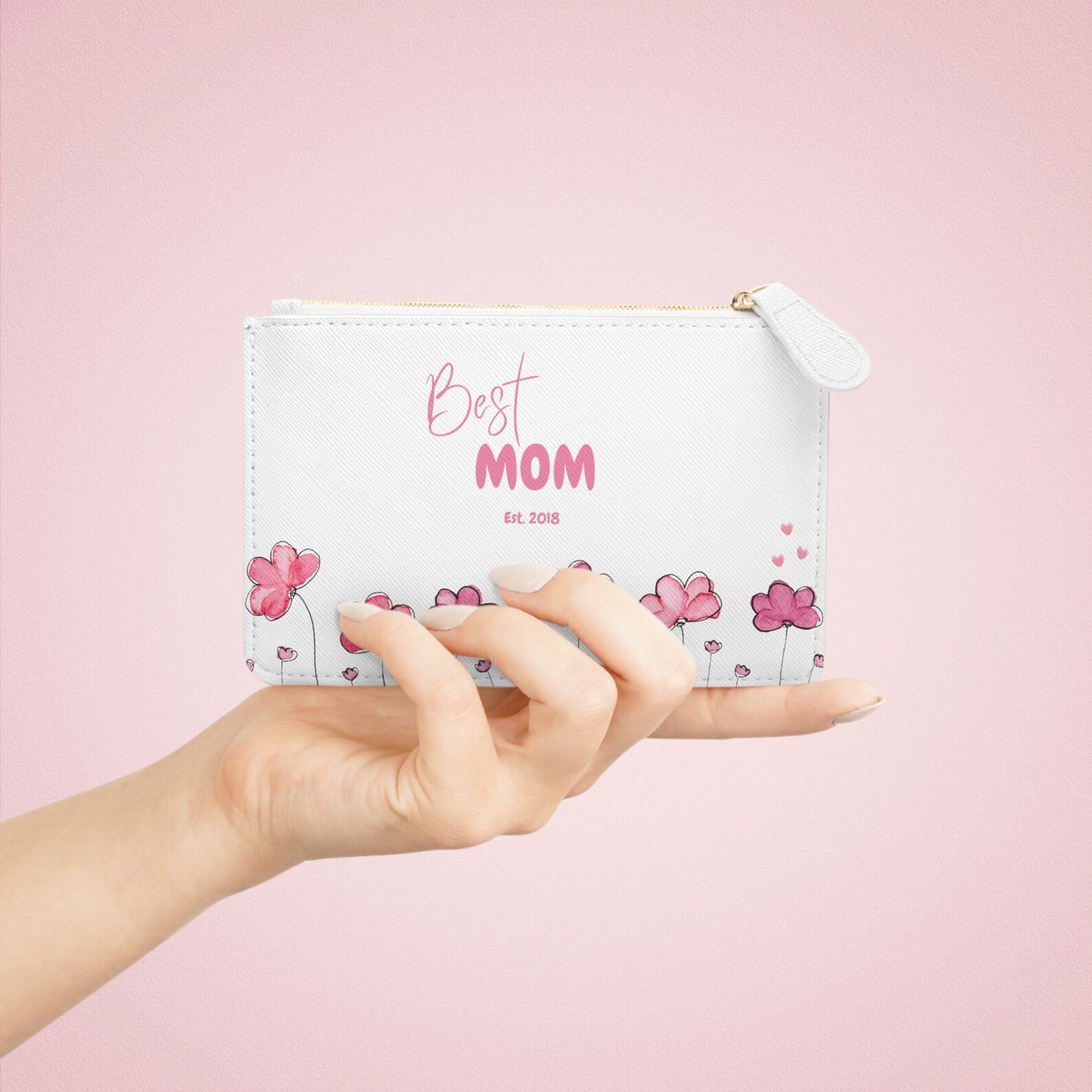 Personalized Mini Clutch Pink Floral Haven for Her | Unique Items for Mom, Stepmom, and Adopted Mom