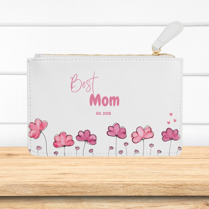 Personalized Mini Clutch Pink Floral Haven for Her | Unique Items for Mom, Stepmom, and Adopted Mom