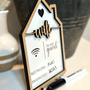 Personalized Mini Wooden Wi-Fi Password Sign Display Your Internet Credentials with Style