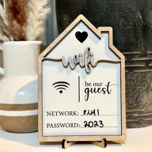 Personalized Mini Wooden Wi-Fi Password Sign Display Your Internet Credentials with Style