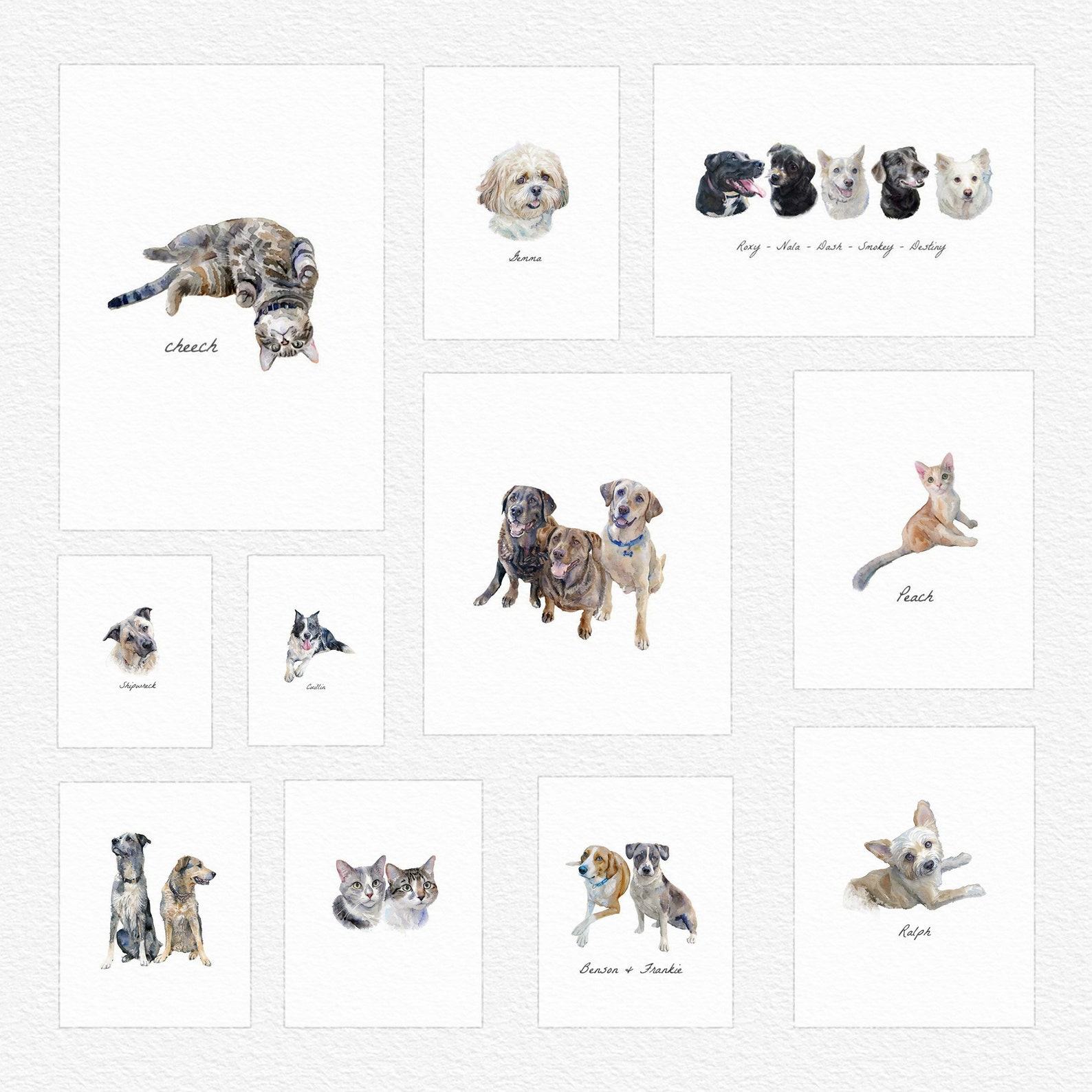 Personalized Miniature Watercolor Pet Portrait Capture Your Furry Friend’s Charm