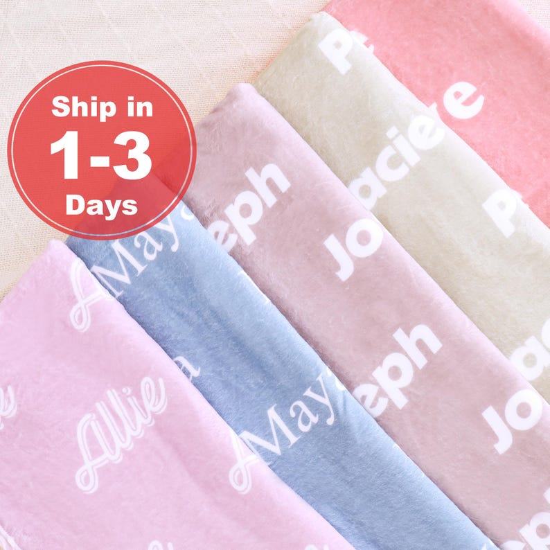 Personalized Minky Blanket Embroidered Name, Interesting  Baby Item for Girls, Cozy Nursery Decor, Unique Christmas Present