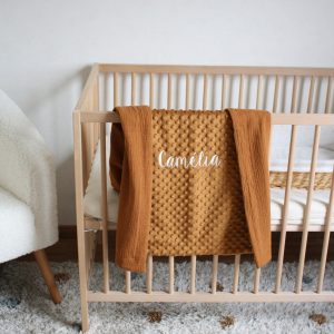 Personalized Minky Blanket Embroidered Swaddle for Sweet Dreams and Cozy Comfort