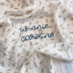 Personalized Monogrammed Baby Swaddle Soft and Snuggly Muslin Blanket for Your Little One