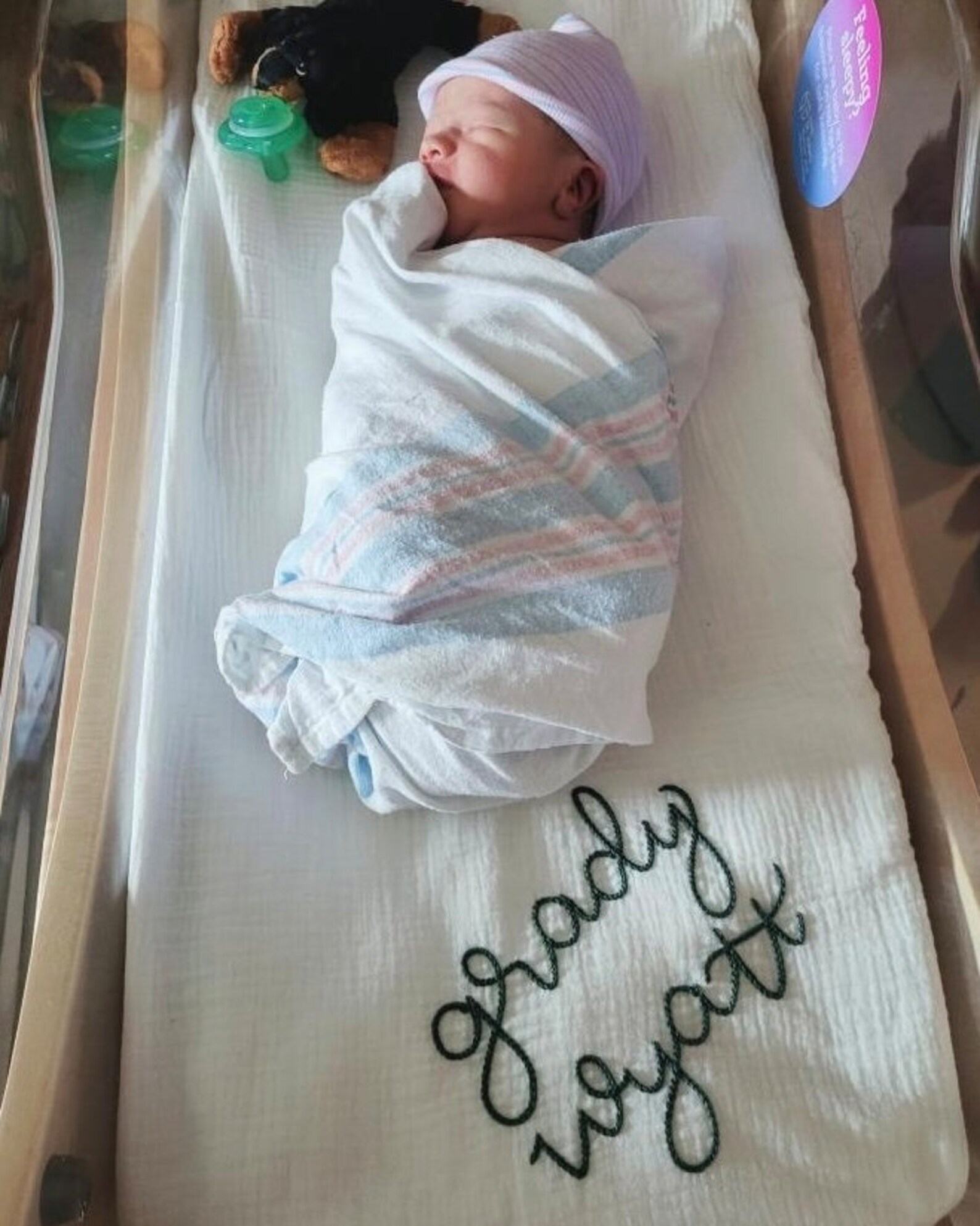 Personalized Monogrammed Baby Swaddle Soft and Snuggly Muslin Blanket for Your Little One - Image 4