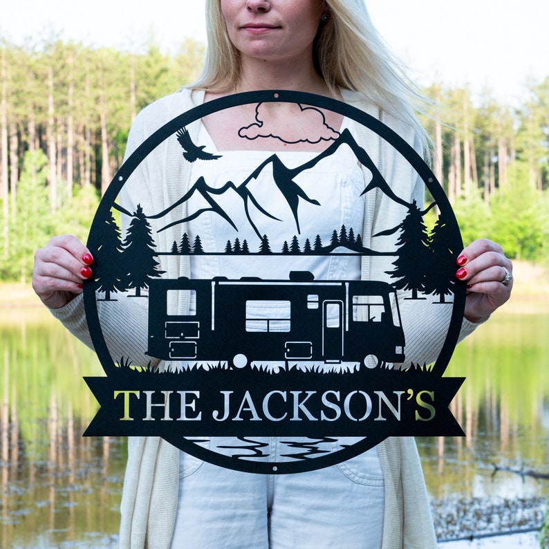 Personalized Motor Home Camper Sign A Unique Outdoor Camping Item for Adventure-Loving Families