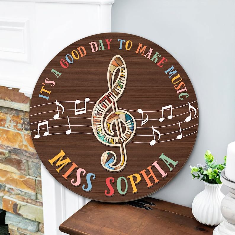 Personalized Music Teacher Door Sign A Melody of Inspiration for Your Classroom
