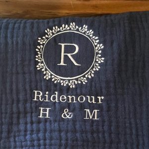 Personalized Muslin Throw Blanket Embroidered Message, Monogrammed Comfort