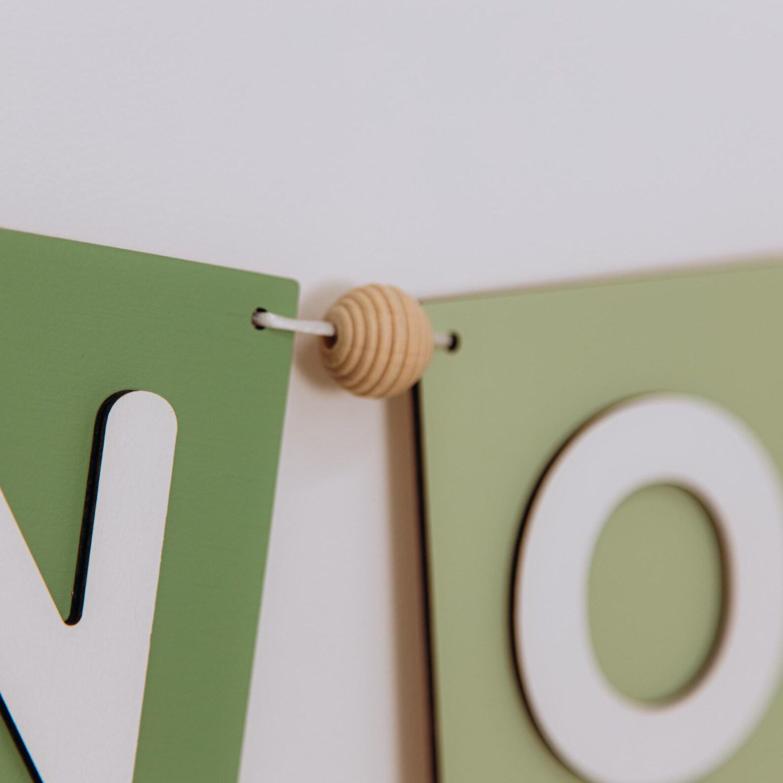 Personalized Name Banner  Custom Wooden Garland for Nursery, Baby Shower Decor & Wall Art