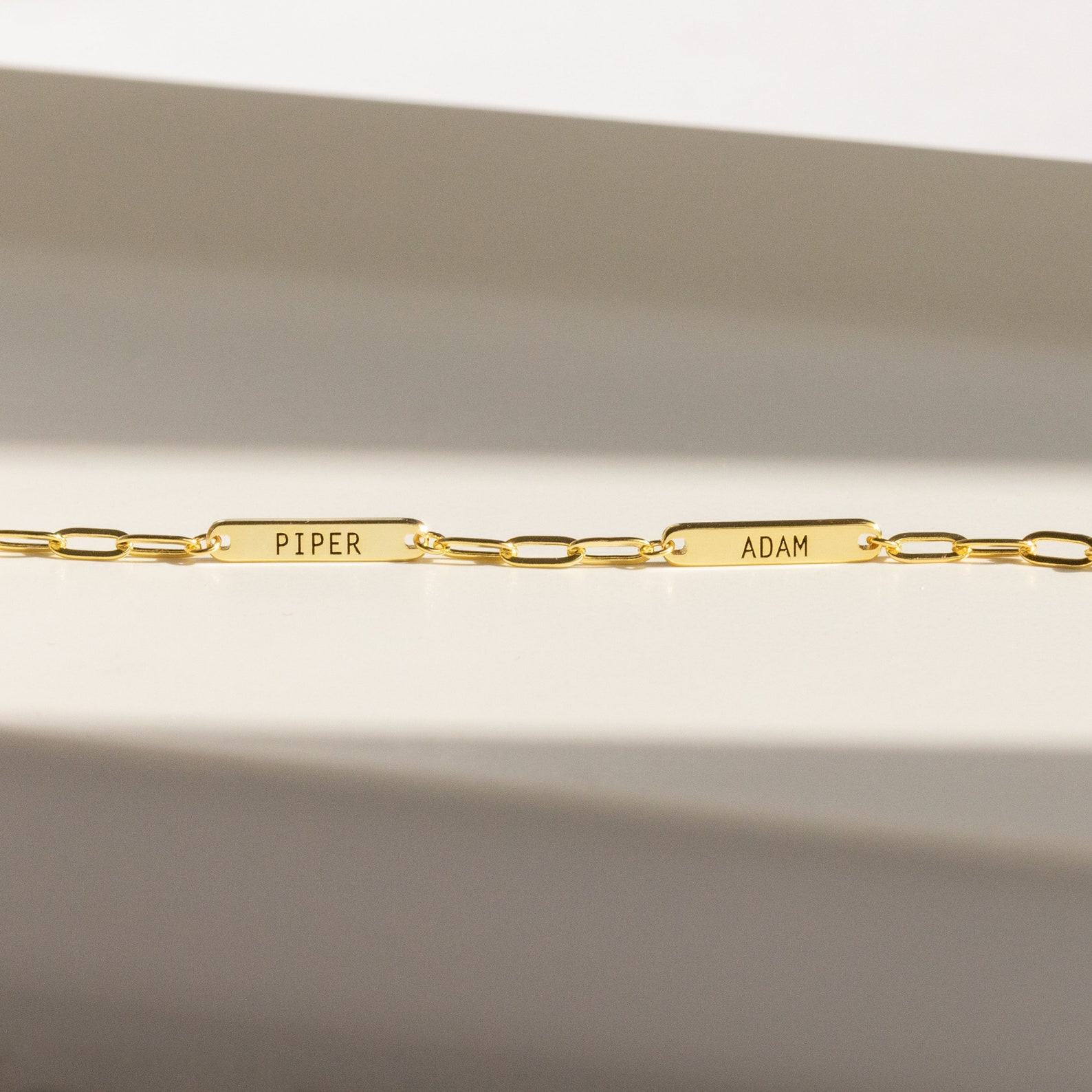 Personalized Name Bar Necklace Engrave Your Love on a Timeless Paperclip Chain