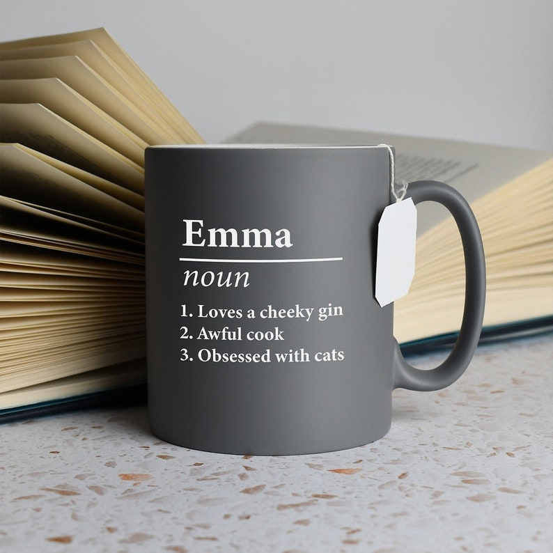 Personalized Name Definition Satin Mug Unique Laser Engraved Items for Special Occasions