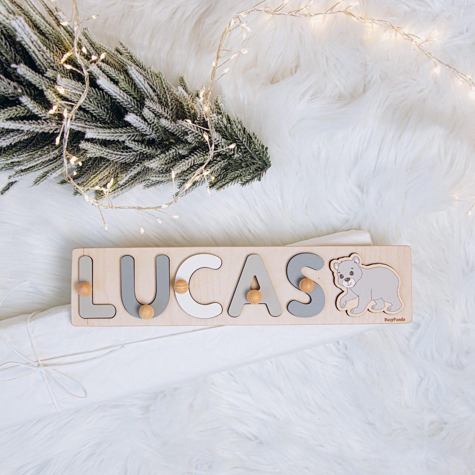 Personalized Name Puzzle – Unique Baby Present, Montessori Toy, Easter Basket Stuffer, First Birthday Keepsake