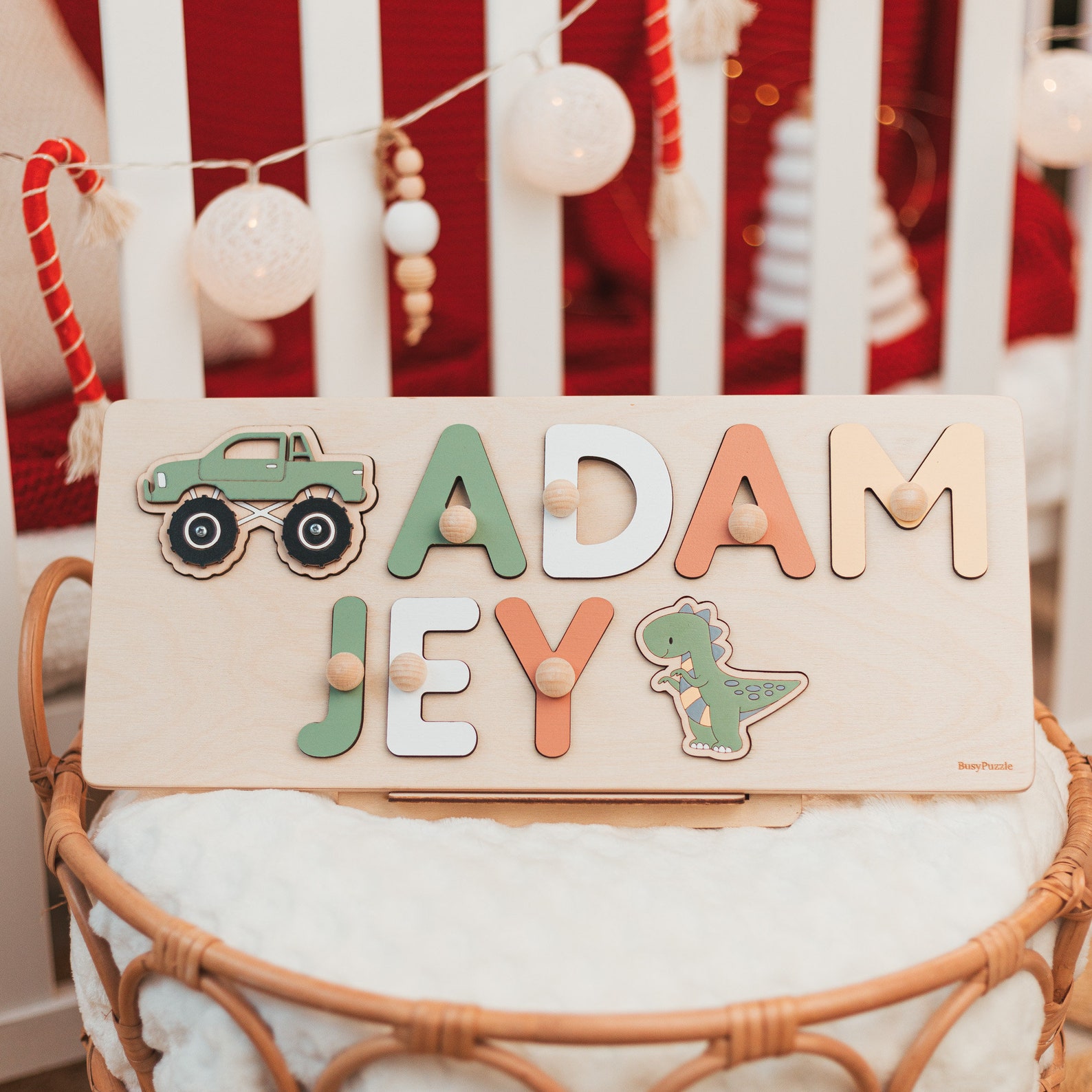 Personalized Name Puzzle for Toddlers – Montessori Toys, Baby Shower & Easter Presents