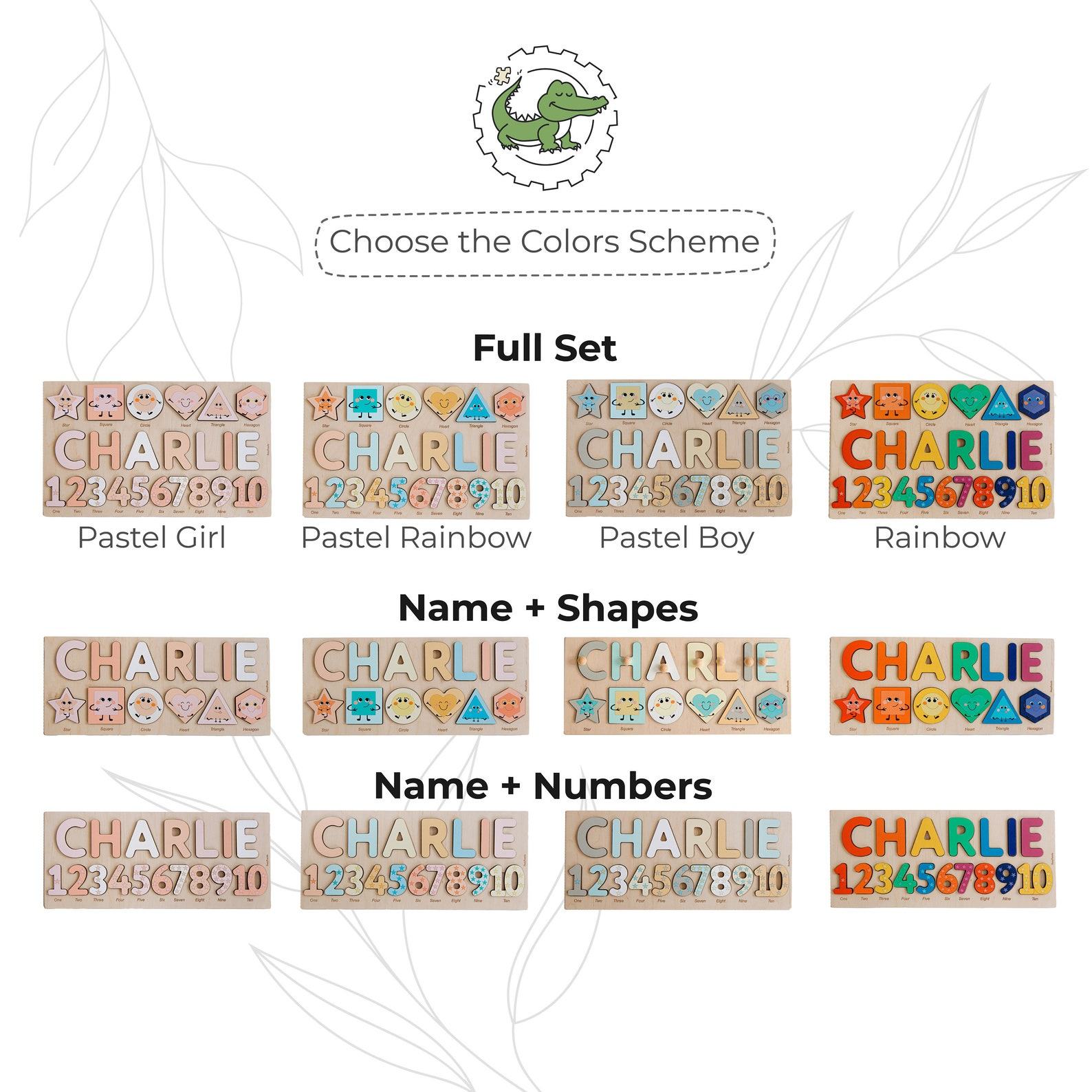 Personalized Name Puzzle for Toddlers – Montessori Wooden Toy, Birthday Present for 2 Year Old Girls – Learn Letters & Numbers!